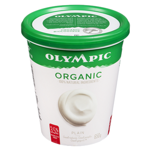 Organic Yogurt, Plain 3.5% (650 g) - OLYMPIC Organic Yogurt, Plain 3.5% (650 g) - OLYMPIC