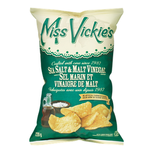 Kettle Cooked Potato Chips, Sea Salt & Malt Vinegar (220 g) - MISS VICKIE'S 