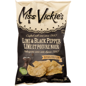 Kettle Cooked Chips, Lime & Black Pepper (220 g) - MISS VICKIE'S 