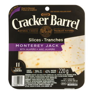 Cracker Barrel Cheese Slices, Monterey Jack (220 g) - Kraft Cracker Barrel Cheese Slices, Monterey Jack (220 g) - Kraft
