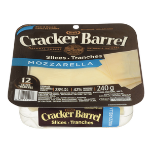 Cracker Barrel Cheese Slices, Mozzarella (240 g) - Kraft Cracker Barrel Cheese Slices, Mozzarella (240 g) - Kraft