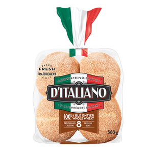 Whole Wheat Crustini Buns (568 g) - d'Italiano Whole Wheat Crustini Buns (568 g) - d'Italiano