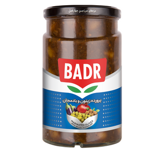 Marinated Olives with Walnut & Eggplant (پرورده زیتون و بادمجان) 650gr - Badr Marinated Olives with Walnut & Eggplant (پرورده زیتون و بادمجان) 650gr - Badr