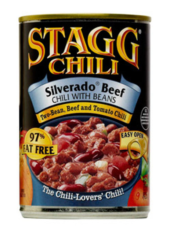 Silverado Beef Chili With Beans, 97% Fat Free, Gluten Free (425 g) - STAGG CHILI Silverado Beef Chili With Beans, 97% Fat Free, Gluten Free (425 g) - STAGG CHILI
