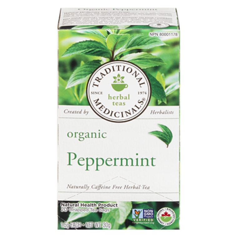 Organic Peppermint Herbal Tea (20 ea) - TRADITIONAL MEDICINALS 