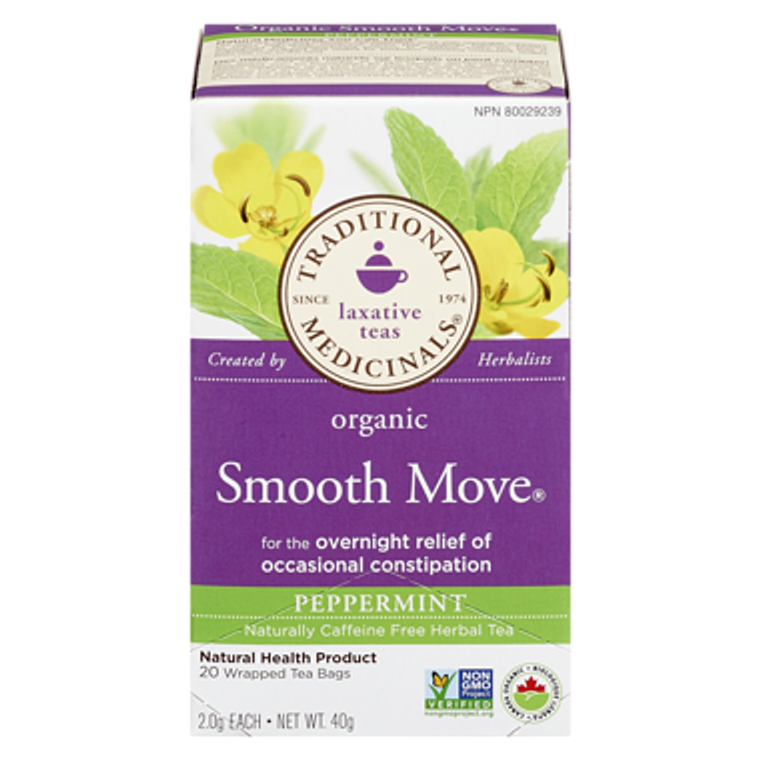 Organic Smooth Move Peppermint Herbal Tea (20 ea) - TRADITIONAL MEDICINALS 