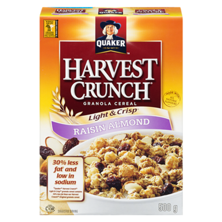 Harvest Crunch Granola Cereal, Raisin Almond (552 g) - QUAKER 