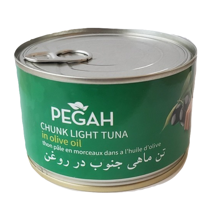 Easy open Chunk Light Tuna Fish in Olive Oil (تن ماهی جنوب در روغن زیتون) 400 gr - Pegah