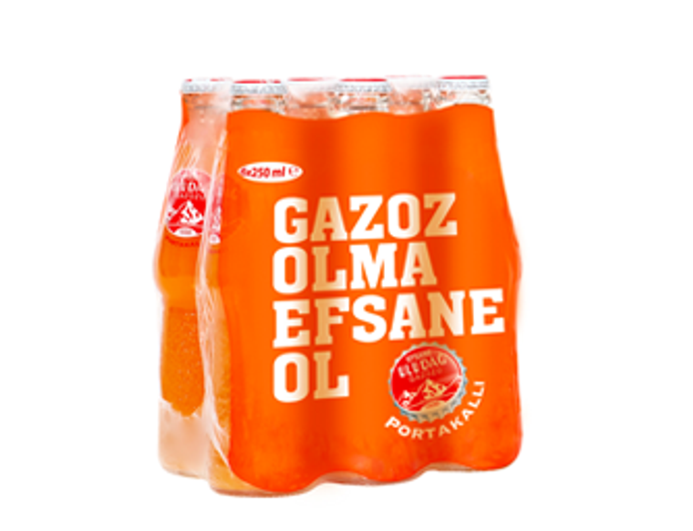 Carbonated Orange Soft Drink (Legendary Uludağ Gazoz) 6x250ml - Uludag