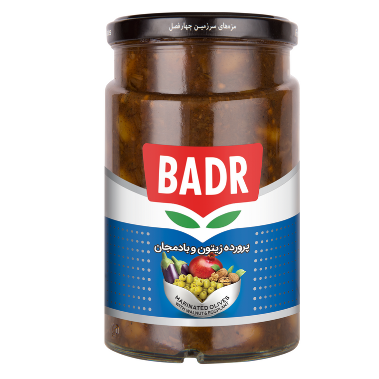 Marinated Olives with Walnut & Eggplant (پرورده زیتون و بادمجان)  650gr - Badr