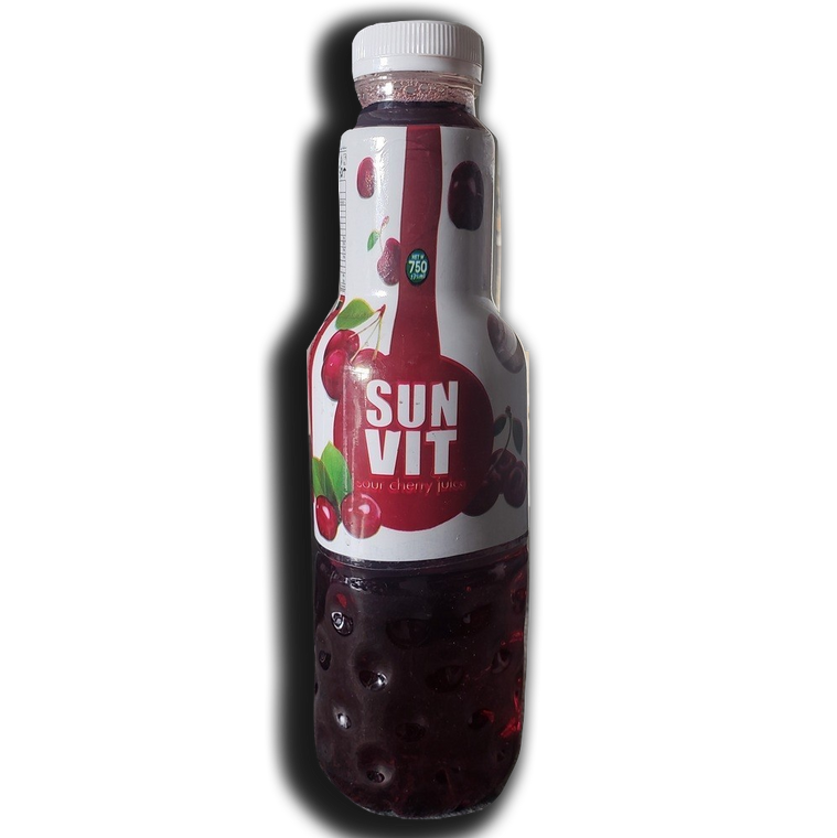 Natural Sour Cherry Juice, Without Preservative 750ml - Sun Vit