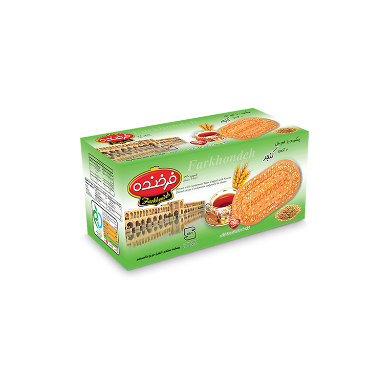 Sesame Biscuits (بیسکوییت با طعم هل و تزیین کنجد) 800 gr- Farkhondeh