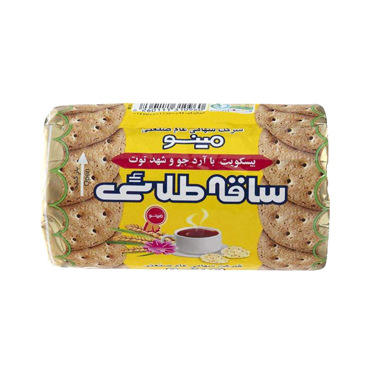 Saghe Talaei Biscuit with Barley Flour and Mulberry Nectar (بیسکوییت ساقه طلایی با شهد توت) 190gr - Minoo 