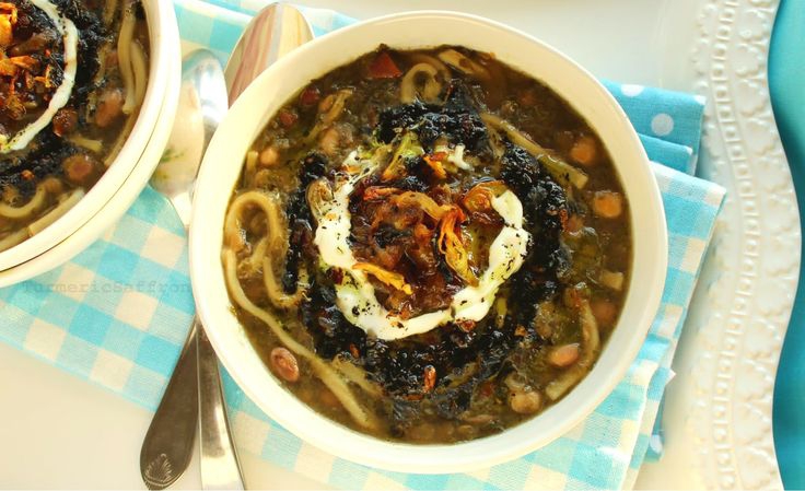 Ash Reshteh - Persian Bean and Noodle Thick Soup