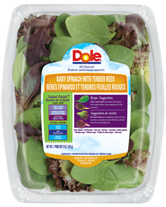 Baby Spinach with Tender Reds -  5 oz.(142 g) Dole