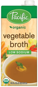 Organic Vegetable Broth Low Sodium - Gluten Free  (1 L) - Pacific