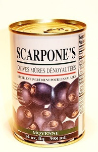 Pitted Ripe Olives 398 ml -  SCARPONE'S