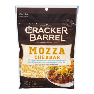 Cracker Barrel Shredded Mozzarella & Cheddar, Light (320 g) - Kraft