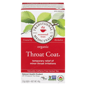 Organic Throat Coat Tea (20 ea) - TRADITIONAL MEDICINALS 