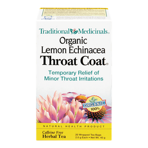 Organic Lemon Echinacea Throat Coat Herbal Tea (20 ea) - TRADITIONAL MEDICINALS 