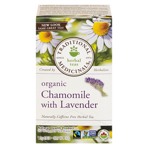 Organic Chamomile Herbal Tea with Lavender (20 ea) - TRADITIONAL MEDICINALS 