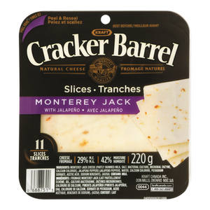 Cracker Barrel Cheese Slices, Monterey Jack (220 g) - Kraft