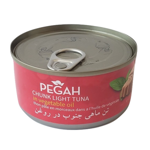 Easy open Chunk Light Tuna Fish in Vegetable Oil (تن ماهی جنوب در روغن) 170 gr - Pegah