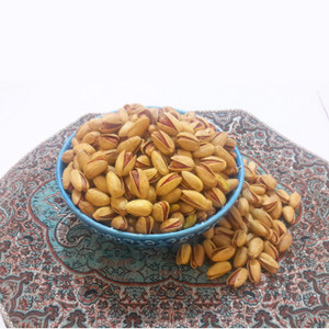 Long Roasted Salted Saffron Pistachios  with Lime (پسته اکبری لیمویی زعفرانی) (1/2 lb)