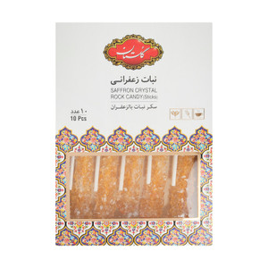 Saffron Rock Sugar Stick - Saffron Nabat 10pcs - Golestan