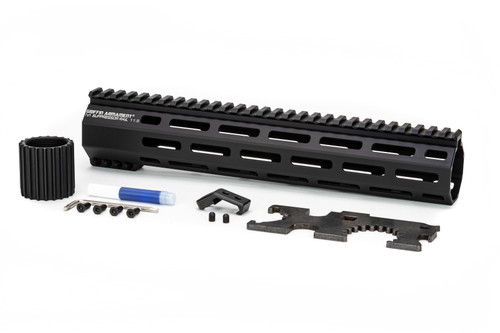 The Suppressor Ready (SR) AR15 rail from Griffin armament supports a suppressor up to 1.5" with exceptional rigidity for minimal rotational rail flex