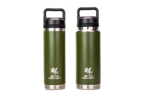 Griffin Yeti-style thermos with two part drinking and carry lid leakproof in olive green color vacuum insulated coffee mug thermos