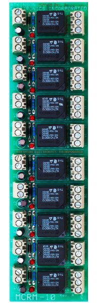 MCRM-10 ST  Multiple Channel SPDT Relay Module with Screw Terminal Blocks