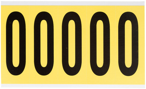 Brady Label 3.875" Character Height Black on Yellow Repositionable Numbers and Letters - 3460-O