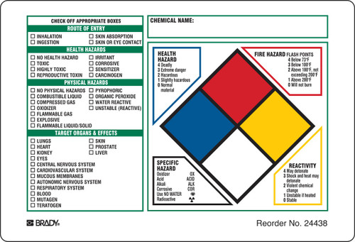 Brady Label (Pack) - 24438LS