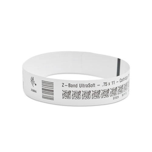 Zebra 0.75" x 11" Z-Band UltraSoft Wristband (Case) - 10015356K