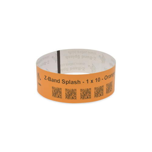 Zebra 1" x 10" Z-Band Splash Wristband (Orange) (Case) - 10012717-6K