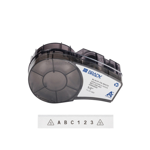 Brady 0.5" x 25' Label (Black on White) (Cartridge of 25 Feet) - M21-500-403