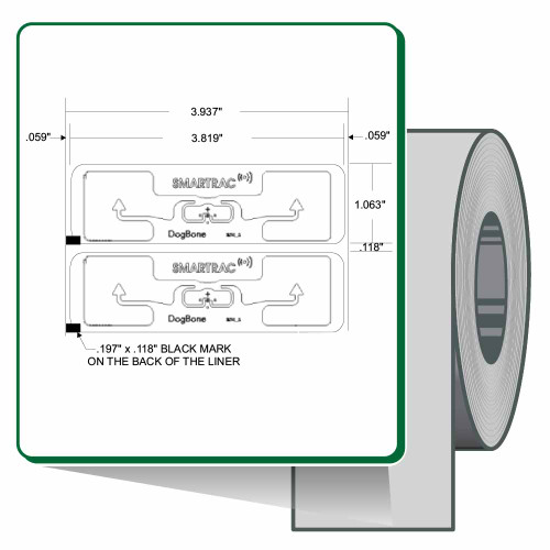 Zebra 3.819" x 1.063" Z-Perform 1500T RFID Label (Case) - 10026638