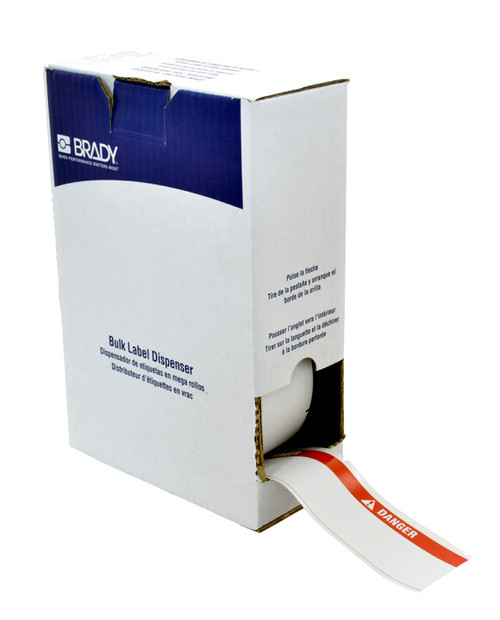 Brady 4.125" x 2" Label (Red, White) (Roll of 225 Labels) - BM7C-2000-854-DAN