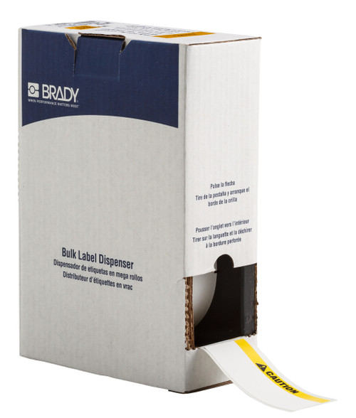 Brady 4.125" x 2" Label (Black, Yellow on White) (Roll of 225 Labels) - BM7C-2000-855-CAU