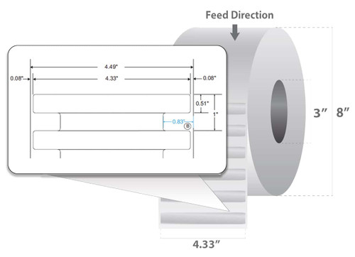 Zebra 4.33" x 0.51" Silverline RFID Label (Case) - 10025341