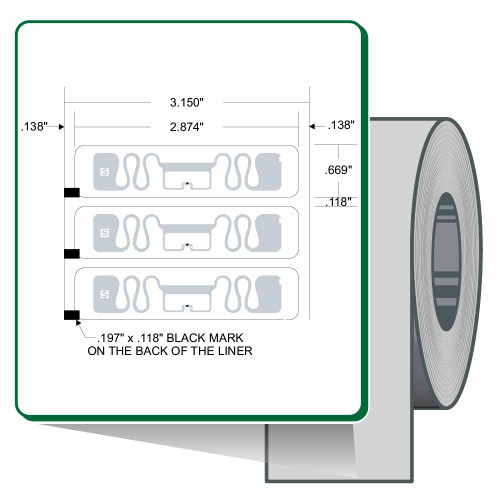 Zebra 2.88" x 0.669" Z-Perform 1500T Label (Roll) - 10026630-EA