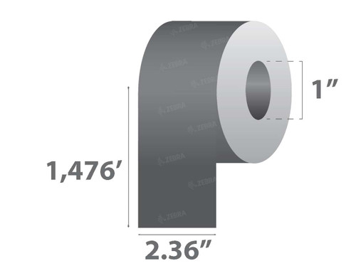 Zebra 2.36" x 1,476' 5319 Wax Ribbon (Green) (Roll) - 05319GN06045-EA