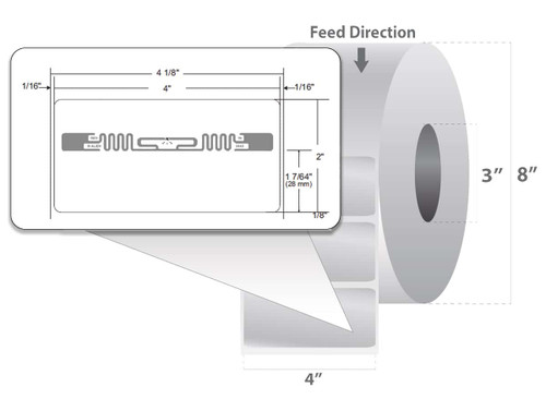 Zebra 4" x 2" Z-Perform 1500T RFID Label (Case) - 10027037