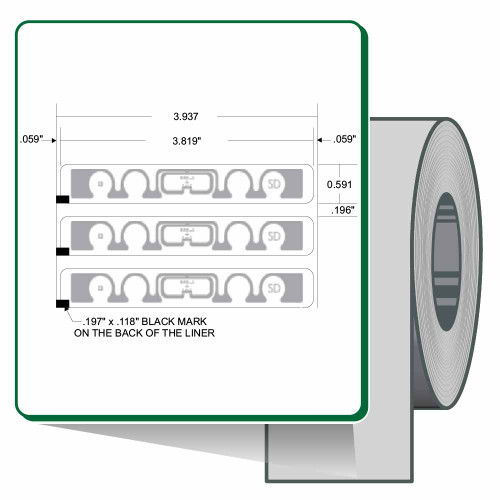 Zebra 3.819" x 0.591" Z-Perform 1500T RFID Label (Case) - 10026631