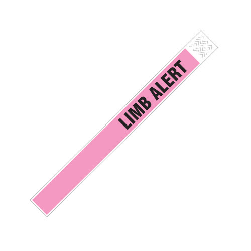 Zebra 1" x 10" Tyvek Alert Limb Alert Wristband (Pink) (Case) - TY-LIMBALERT