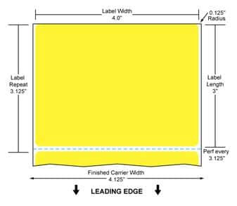 4" x 3" DT Paper Label (Yellow) (Roll) - RD-4-3-1900-YL-EA