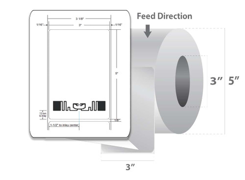 Zebra 3" x 5" Z-Perform 1500T RFID Label (Case) - 10026453