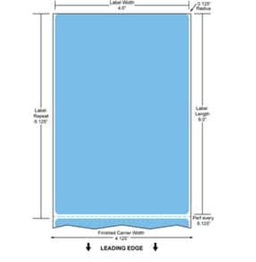 4" x 6" Paper Label (Blue) (Case) - RD-4-6-1000-BL