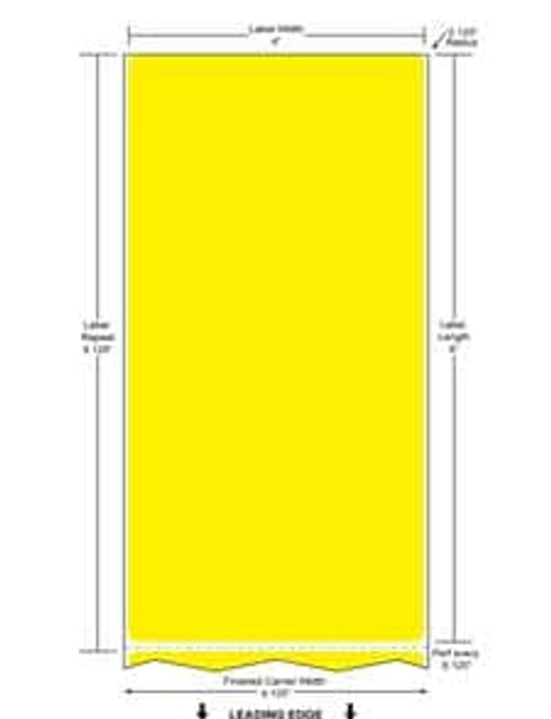 4" x 8" Color Label (Yellow) (Case) - RFC-4-8-750-YL